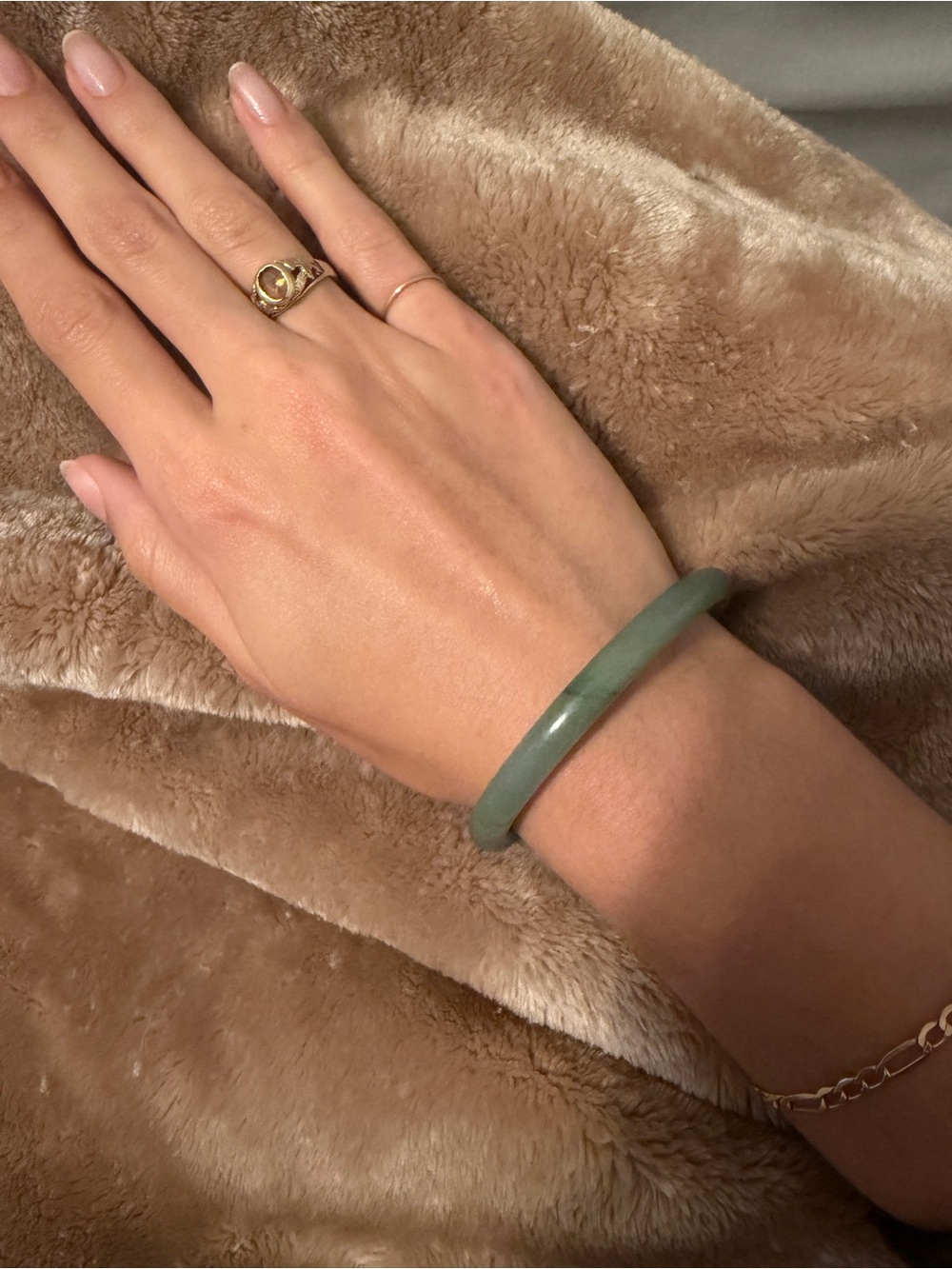 Classic Green Jade Bangle Bracelet for Women